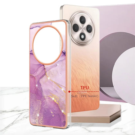 For Oppo Reno12 F 5G / Oppo Reno12 F 4G TPU Case with IMD Marble Pattern Electroplated Back Cover