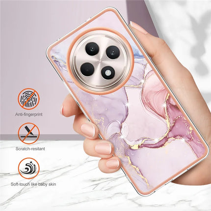 For Oppo Reno12 F 5G / Oppo Reno12 F 4G TPU Case with IMD Marble Pattern Electroplated Back Cover