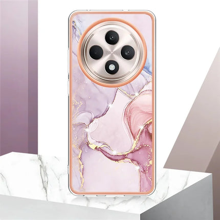 For Oppo Reno12 F 5G / Oppo Reno12 F 4G TPU Case with IMD Marble Pattern Electroplated Back Cover
