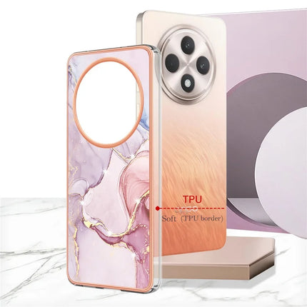 For Oppo Reno12 F 5G / Oppo Reno12 F 4G TPU Case with IMD Marble Pattern Electroplated Back Cover