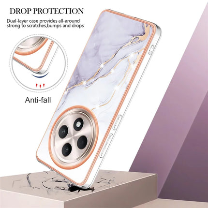 For Oppo Reno12 F 5G / Oppo Reno12 F 4G TPU Case with IMD Marble Pattern Electroplated Back Cover