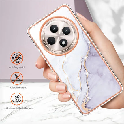 For Oppo Reno12 F 5G / Oppo Reno12 F 4G TPU Case with IMD Marble Pattern Electroplated Back Cover
