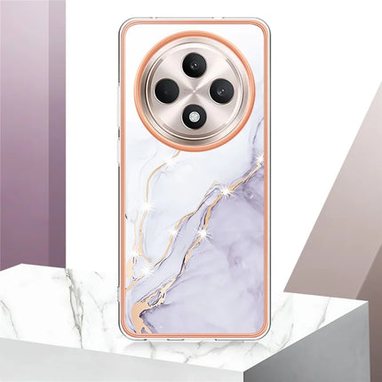 For Oppo Reno12 F 5G / Oppo Reno12 F 4G TPU Case with IMD Marble Pattern Electroplated Back Cover
