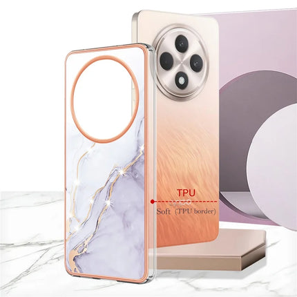 For Oppo Reno12 F 5G / Oppo Reno12 F 4G TPU Case with IMD Marble Pattern Electroplated Back Cover