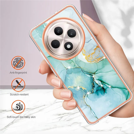 For Oppo Reno12 F 5G / Oppo Reno12 F 4G TPU Case with IMD Marble Pattern Electroplated Back Cover