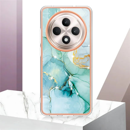 For Oppo Reno12 F 5G / Oppo Reno12 F 4G TPU Case with IMD Marble Pattern Electroplated Back Cover