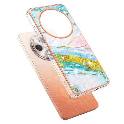 For Oppo Reno12 F 5G / Oppo Reno12 F 4G TPU Case with IMD Marble Pattern Electroplated Back Cover