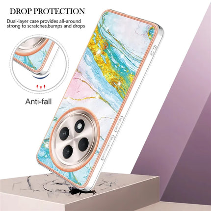 For Oppo Reno12 F 5G / Oppo Reno12 F 4G TPU Case with IMD Marble Pattern Electroplated Back Cover