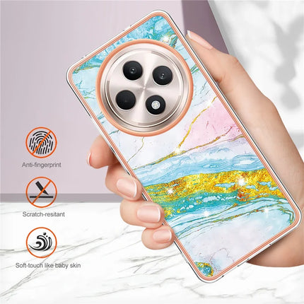 For Oppo Reno12 F 5G / Oppo Reno12 F 4G TPU Case with IMD Marble Pattern Electroplated Back Cover