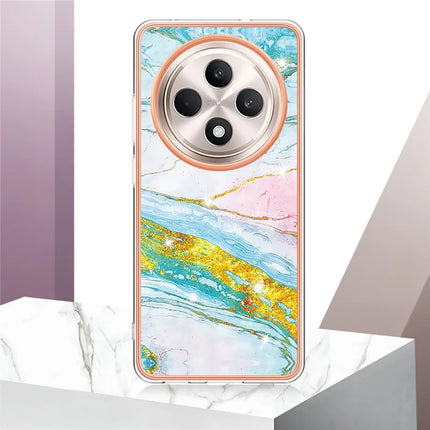For Oppo Reno12 F 5G / Oppo Reno12 F 4G TPU Case with IMD Marble Pattern Electroplated Back Cover