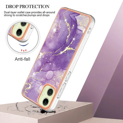 For Samsung Galaxy A06 TPU Case with IMD Marble Pattern Electroplated Back Cover