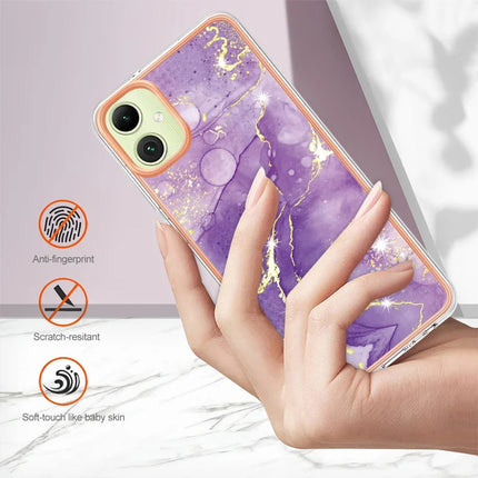 For Samsung Galaxy A06 TPU Case with IMD Marble Pattern Electroplated Back Cover