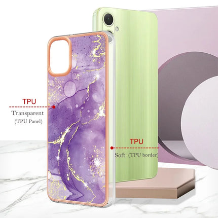 For Samsung Galaxy A06 TPU Case with IMD Marble Pattern Electroplated Back Cover