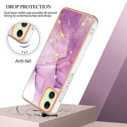 For Samsung Galaxy A06 TPU Case with IMD Marble Pattern Electroplated Back Cover