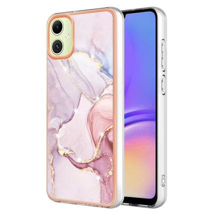 For Samsung Galaxy A06 TPU Case with IMD Marble Pattern Electroplated Back Cover - Rose Gold 005