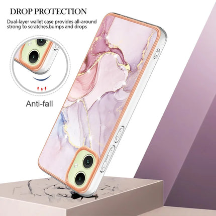 For Samsung Galaxy A06 TPU Case with IMD Marble Pattern Electroplated Back Cover