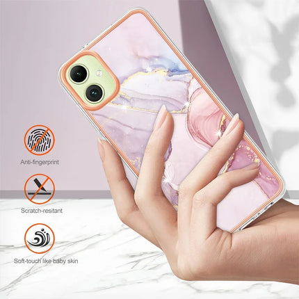 For Samsung Galaxy A06 TPU Case with IMD Marble Pattern Electroplated Back Cover