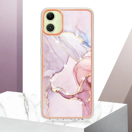 For Samsung Galaxy A06 TPU Case with IMD Marble Pattern Electroplated Back Cover