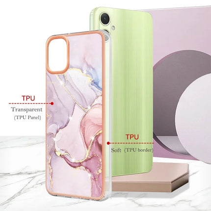 For Samsung Galaxy A06 TPU Case with IMD Marble Pattern Electroplated Back Cover