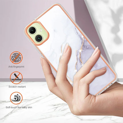 For Samsung Galaxy A06 TPU Case with IMD Marble Pattern Electroplated Back Cover