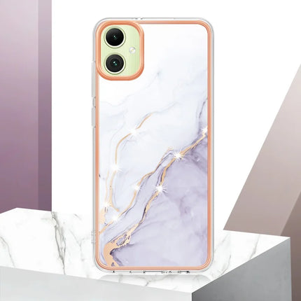 For Samsung Galaxy A06 TPU Case with IMD Marble Pattern Electroplated Back Cover
