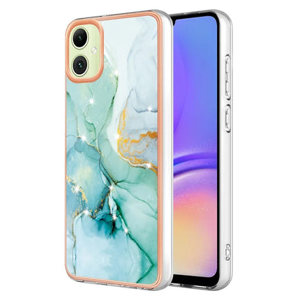 For Samsung Galaxy A06 TPU Case with IMD Marble Pattern Electroplated Back Cover - Green 003