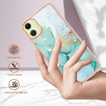 For Samsung Galaxy A06 TPU Case with IMD Marble Pattern Electroplated Back Cover