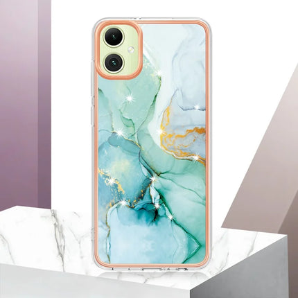 For Samsung Galaxy A06 TPU Case with IMD Marble Pattern Electroplated Back Cover