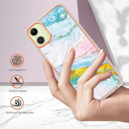 For Samsung Galaxy A06 TPU Case with IMD Marble Pattern Electroplated Back Cover