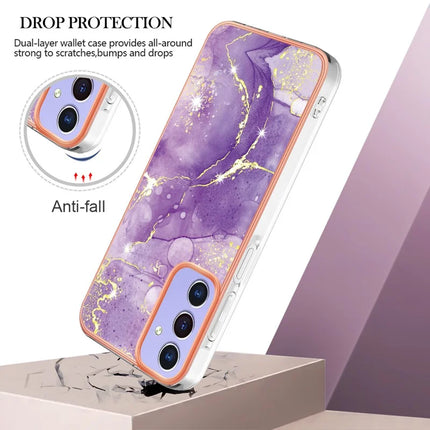 For Samsung Galaxy A16 5G / Galaxy A16 4G TPU Case with IMD Marble Pattern Electroplated Back Cover