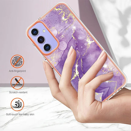 For Samsung Galaxy A16 5G / Galaxy A16 4G TPU Case with IMD Marble Pattern Electroplated Back Cover