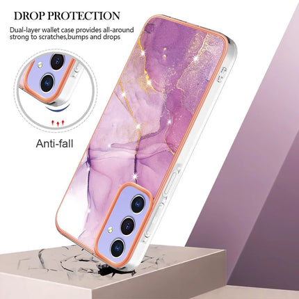 For Samsung Galaxy A16 5G / Galaxy A16 4G TPU Case with IMD Marble Pattern Electroplated Back Cover