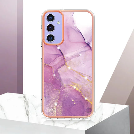 For Samsung Galaxy A16 5G / Galaxy A16 4G TPU Case with IMD Marble Pattern Electroplated Back Cover