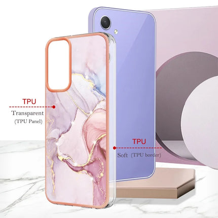 For Samsung Galaxy A16 5G / Galaxy A16 4G TPU Case with IMD Marble Pattern Electroplated Back Cover