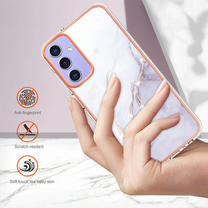 For Samsung Galaxy A16 5G / Galaxy A16 4G TPU Case with IMD Marble Pattern Electroplated Back Cover