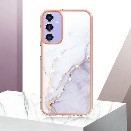 For Samsung Galaxy A16 5G / Galaxy A16 4G TPU Case with IMD Marble Pattern Electroplated Back Cover