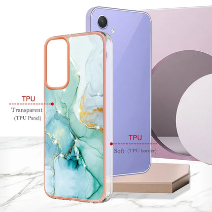 For Samsung Galaxy A16 5G / Galaxy A16 4G TPU Case with IMD Marble Pattern Electroplated Back Cover