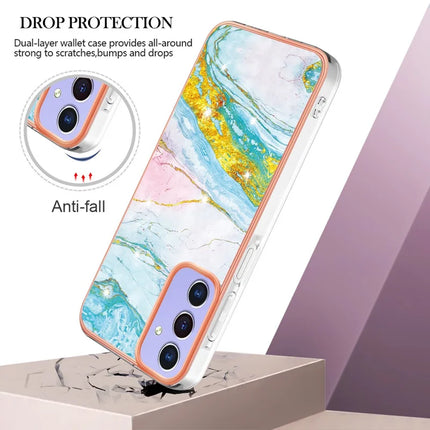 For Samsung Galaxy A16 5G / Galaxy A16 4G TPU Case with IMD Marble Pattern Electroplated Back Cover