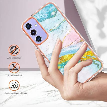For Samsung Galaxy A16 5G / Galaxy A16 4G TPU Case with IMD Marble Pattern Electroplated Back Cover