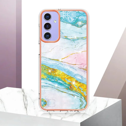 For Samsung Galaxy A16 5G / Galaxy A16 4G TPU Case with IMD Marble Pattern Electroplated Back Cover