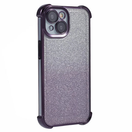 For iPhone 14 Case Glitter TPU Phone Cover Reinforced Corners - Purple
