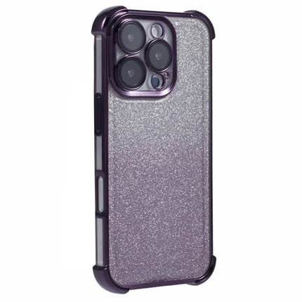 For iPhone 16 Pro Max Case Glitter TPU Phone Cover Reinforced Corners - Purple