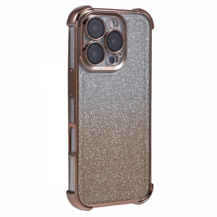 For iPhone 16 Pro Max Case Glitter TPU Phone Cover Reinforced Corners - Gold