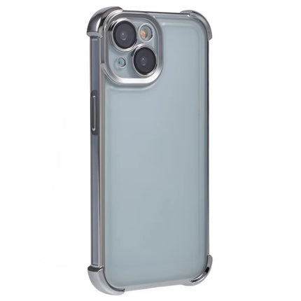 For iPhone 14 Case Reinforced Corners TPU Clear Back Cover - Silver