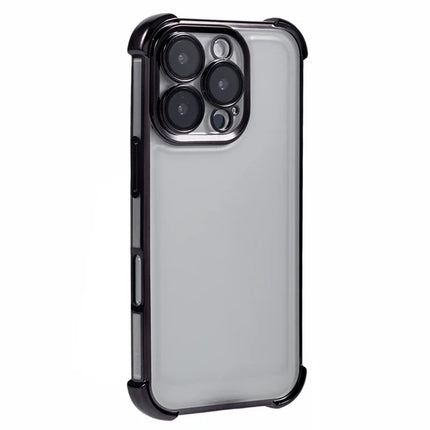 For iPhone 16 Pro Max Case Reinforced Corners TPU Clear Back Cover - Black