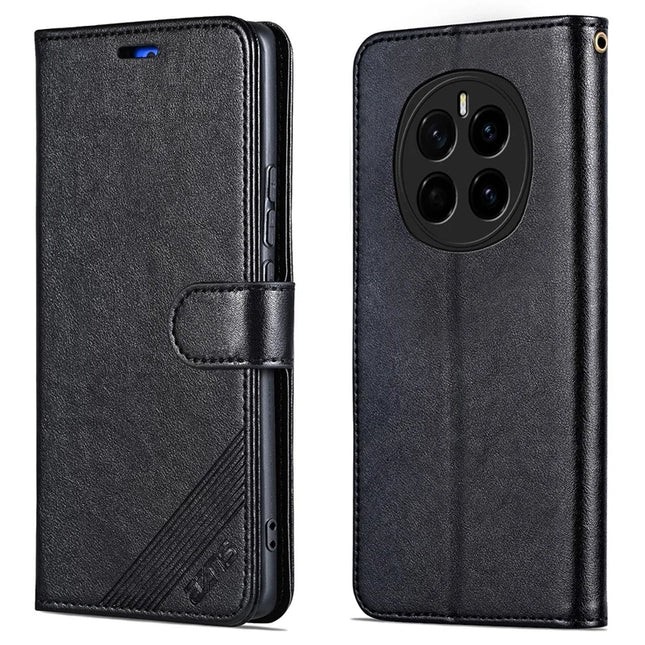 AZNS For Honor Magic7 5G Case Anti-Scratch PU Leather Stand Wallet Phone Cover - Black
