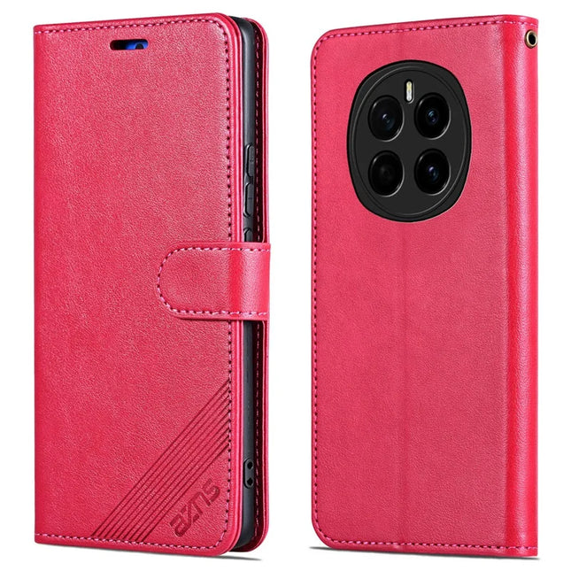 AZNS For Honor Magic7 5G Case Anti-Scratch PU Leather Stand Wallet Phone Cover - Red