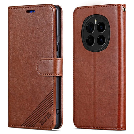 AZNS For Honor Magic7 5G Case Anti-Scratch PU Leather Stand Wallet Phone Cover - Brown