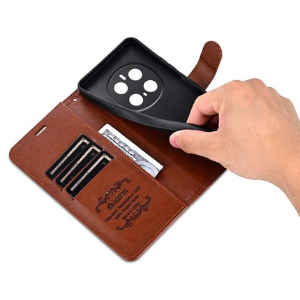 AZNS For Honor Magic7 Pro 5G Case Anti-Scratch PU Leather Stand Wallet Phone Cover