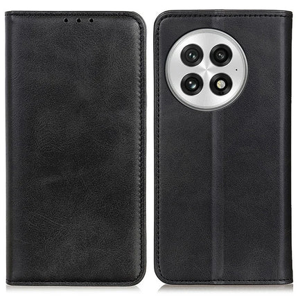 For OnePlus 13 Case Split Leather Flip Wallet Phone Cover - Black